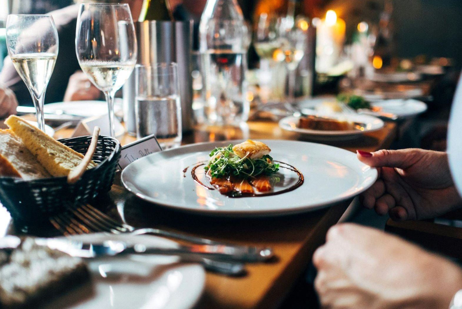 Elegant restaurant table setting at Brightwildlife in Auckland